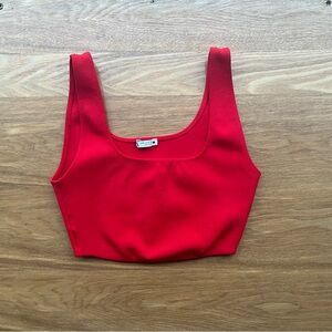Zara red cropped tank top Size S